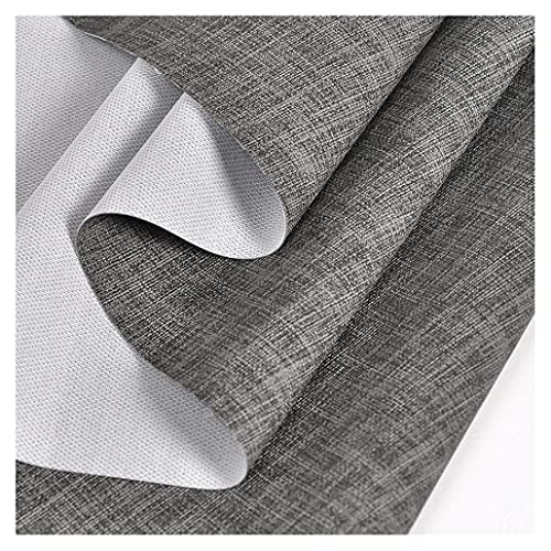 Kunstleder Stoff Leinenoptik PU Polsterstoff Meterware 138 cm Breit für Sofastuhl-Sitzbezug, Möbel, DIY Crafts(Medium grey,1.38X2m) von HAUTFENM