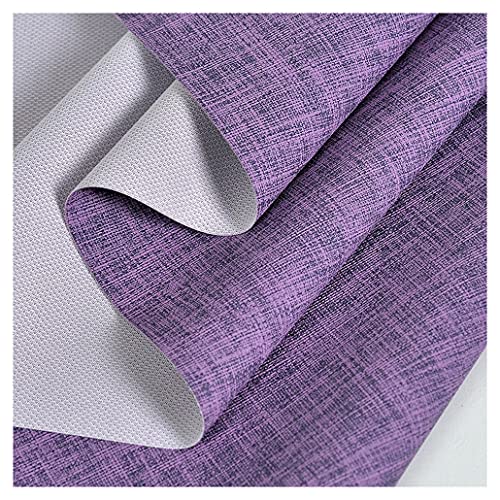 Kunstleder Stoff Leinenoptik PU Polsterstoff Meterware 138 cm Breit für Sofastuhl-Sitzbezug, Möbel, DIY Crafts(Purple,1.38X2m) von HAUTFENM