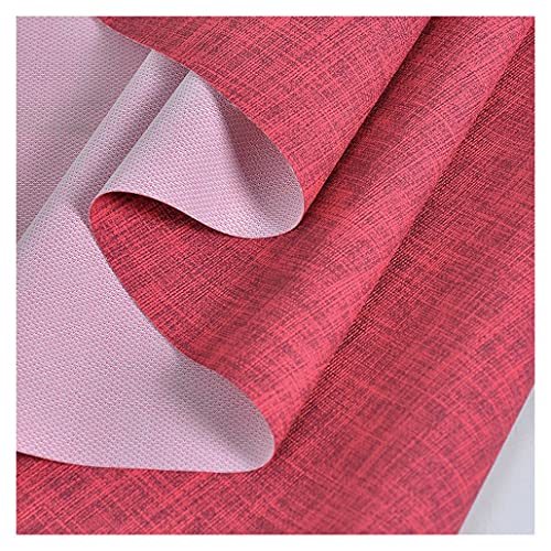 Kunstleder Stoff Leinenoptik PU Polsterstoff Meterware 138 cm Breit für Sofastuhl-Sitzbezug, Möbel, DIY Crafts(Wine red,1.38X2m) von HAUTFENM