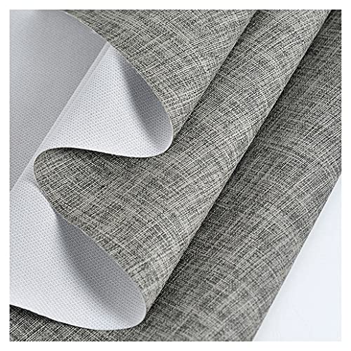 Leinenoptik Kunstleder Bezugsstoff Möbelstoff Meterware 138cm Breit Vinyl Stoff für Polster, Sofa Stuhl Sitzbezug(Grey#1,1.38X2m) von HAUTFENM