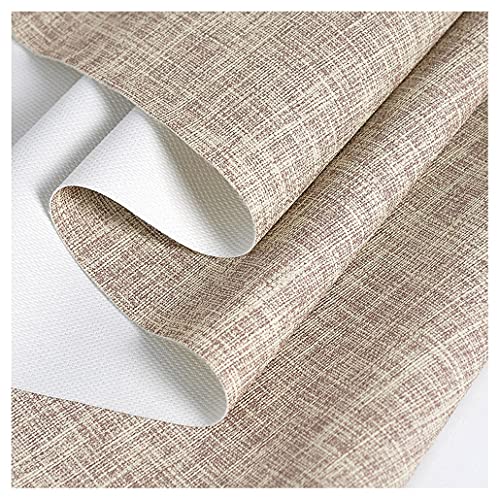 Leinenoptik Kunstleder Bezugsstoff Möbelstoff Meterware 138cm Breit Vinyl Stoff für Polster, Sofa Stuhl Sitzbezug(Light grey,1.38X2m) von HAUTFENM