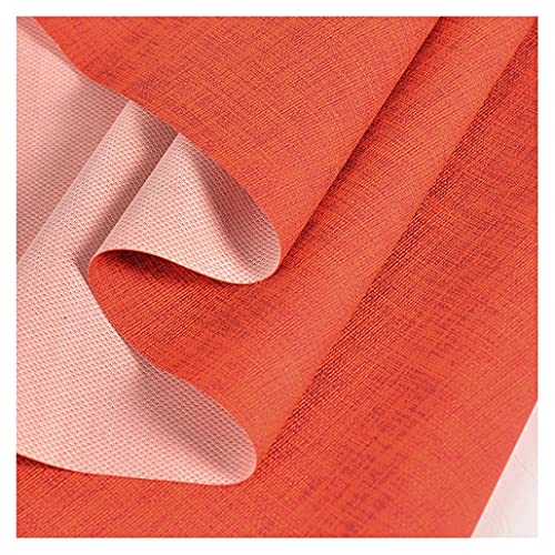 Leinenoptik Kunstleder Bezugsstoff Möbelstoff Meterware 138cm Breit Vinyl Stoff für Polster, Sofa Stuhl Sitzbezug(Oranje,1.38X2m) von HAUTFENM