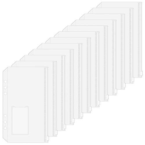 HAUTOCO 12 Stück A6 Binder Taschen mit Etikettentasche, PVC 6-Loch Bindertaschen, Transparente Wasserdicht Geld Budget Umschläge, Budget-Umschläge für Budget Planner Zubehör HAUTOCO 12 Stück A6 Binder Taschen mit Etikettentasche, PVC 6-Loch Bindertaschen, Transparente Wasserdicht Geld Budget Umschläge, Budget-Umschläge für Budget Planner Zubehör von HAUTOCO
