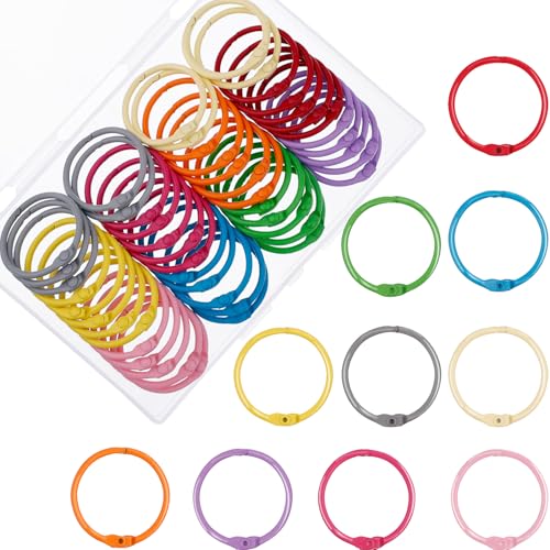 HAUTOCO 50 Stück Buchringe 30mm Karteikarten Ring Heftringe Metallring Bunt Loseblatt Verbinder Binder Ringe Schlüsselringe für Scrapbook Abum Handwerk Papier Karteikarten Buch Binden, Mehrfarben HAUTOCO 50 Stück Buchringe 30mm Karteikarten Ring Heftringe Metallring Bunt Loseblatt Verbinder Binder Ringe Schlüsselringe für Scrapbook Abum Handwerk Papier Karteikarten Buch Binden, Mehrfarben von HAUTOCO