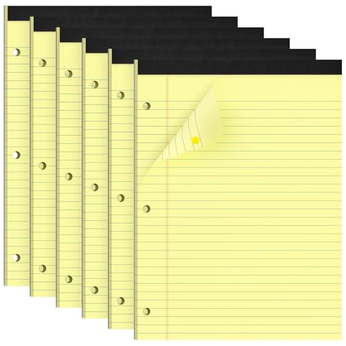 HAUTOCO 8,5 x 11 Rechtsblöcke, 6 Stück, gelb, breit, liniert, Notizblöcke, perforiert, 30 Blatt pro Notizblock, 3-fach gelochtes Papier für Schule, Büro HAUTOCO 8,5 x 11 Rechtsblöcke, 6 Stück, gelb, breit, liniert, Notizblöcke, perforiert, 30 Blatt pro Notizblock, 3-fach gelochtes Papier für Schule, Büro von HAUTOCO