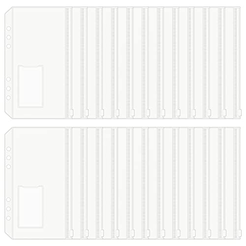 HAUTOCO A6 Binder Taschen mit Etikettentasche, 24 Stück PVC 6-Loch Binder Reißverschluss Ordner Wasserdicht Geld Budget Umschläge für A6 Budget Planner Einlegeseiten Loseblattbeutel HAUTOCO A6 Binder Taschen mit Etikettentasche, 24 Stück PVC 6-Loch Binder Reißverschluss Ordner Wasserdicht Geld Budget Umschläge für A6 Budget Planner Einlegeseiten Loseblattbeutel von HAUTOCO