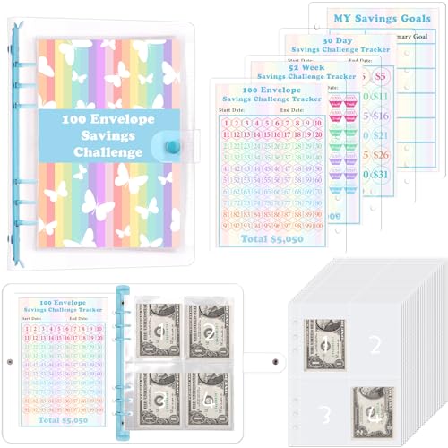 HAUTOCO Budget Planner Deutsch,100 Envelope Saving Challenge, Sparbuch Für Geld Challenge, Ringbuch A5 mit Challenge Tracker & Pre-numbered Taschen, Geldsparmappe für Zuhause, Schule, Blau HAUTOCO Budget Planner Deutsch,100 Envelope Saving Challenge, Sparbuch Für Geld Challenge, Ringbuch A5 mit Challenge Tracker & Pre-numbered Taschen, Geldsparmappe für Zuhause, Schule, Blau von HAUTOCO