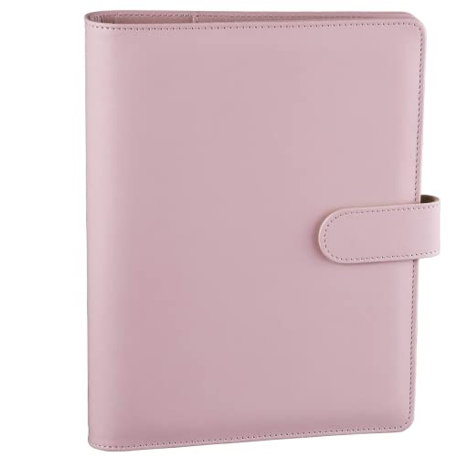 HAUTOCO A5 Binder, PU Leder A5 Ringbuch Abdeckung, Ringbuch A5 Nachfüllbar Budget Binder, Notizbuch A5 Ringbuch Planer Organizer Binder für Reisearbeit und Organizer, Rosa von HAUTOCO