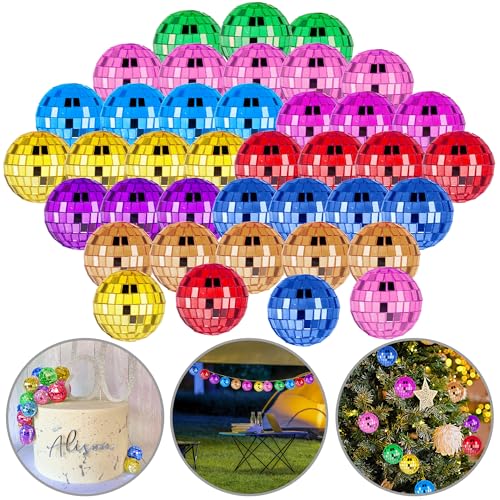 Bunte Discokugel-Kuchendekoration, Ornamente, reflektierende Spiegelkugeln, Kuchendekoration, 70er-Jahre, Disco-Party-Dekoration, Disco-Tischdekoration für Weihnachtsbaum, Tanzmusik, 9 Farben, 45 Bunte Discokugel-Kuchendekoration, Ornamente, reflektierende Spiegelkugeln, Kuchendekoration, 70er-Jahre, Disco-Party-Dekoration, Disco-Tischdekoration für Weihnachtsbaum, Tanzmusik, 9 Farben, 45 von HAVAGDTM