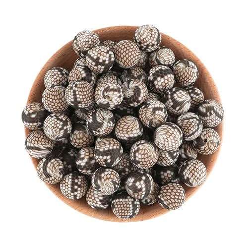 HAVLOC 50 Stücke 15 MM Leopardenmuster Perlen Silikon Runde Perlen DIY Schmuck Zubehör Perlen Mehrfarbige Silikonperlen für die Schlüsselanhängerherstellung HAVLOC 50 Stücke 15 MM Leopardenmuster Perlen Silikon Runde Perlen DIY Schmuck Zubehör Perlen Mehrfarbige Silikonperlen für die Schlüsselanhängerherstellung von HAVLOC