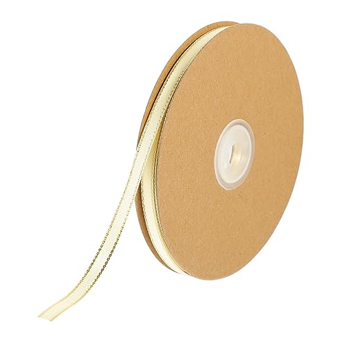 HAWILLOSCH 1 Rolle Doppelseitiges Dekorationsband mit Goldrand für Diy Handwerksprojekte Geschenkschleifen und Festtagsdekorationen Cremeweiß HAWILLOSCH 1 Rolle Doppelseitiges Dekorationsband mit Goldrand für Diy Handwerksprojekte Geschenkschleifen und Festtagsdekorationen Cremeweiß von HAWILLOSCH