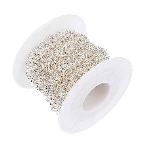 HAWILLOSCH 1 Rolle Elektroplattenkettenanhänger verdrehte Schlüssel einfach die Kette Farbe Halskette mit Anhänger zum Selbermachen DIY taschenkettenversorgung anhänger DIY kette Eisen Silber von HAWILLOSCH