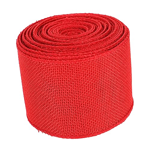 HAWILLOSCH 1 Rolle Gurtbandimitat aus Leinen seidenband ribbon Dekorationsband dekobänder ziehschleifenband farbiges Band Sackleinenband DIY-Band aus Polyester Geschenkverpackungsband rot HAWILLOSCH 1 Rolle Gurtbandimitat aus Leinen seidenband ribbon Dekorationsband dekobänder ziehschleifenband farbiges Band Sackleinenband DIY-Band aus Polyester Geschenkverpackungsband rot von HAWILLOSCH