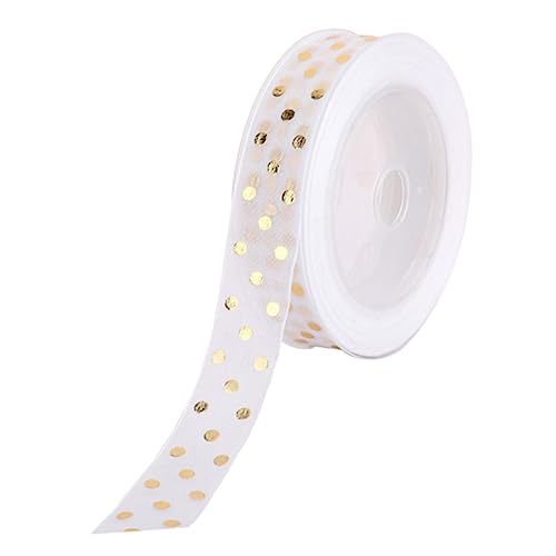 HAWILLOSCH 1 Rolle Verpackungsband für Party Schleifen aus Satinbändern Weißer Bogen Stoff weißes Band Farbe Chiffon Glitzer gepunktete Bänder Schleifenband gepunktete Verpackungsbänder von HAWILLOSCH