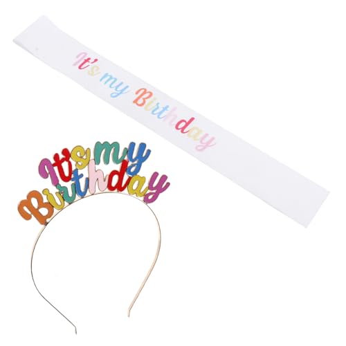 HAWILLOSCH Luxuriöses Set Aus Geburtstagsschärpe und Stirnband Stirnband mit Buchstaben für Die Dekoration Von Geburtstagspartys für Frauen HAWILLOSCH Luxuriöses Set Aus Geburtstagsschärpe und Stirnband Stirnband mit Buchstaben für Die Dekoration Von Geburtstagspartys für Frauen von HAWILLOSCH