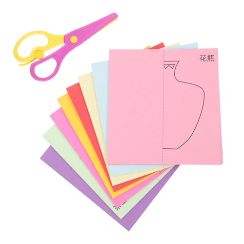 HAWILLOSCH 1 Satz Papierschnittset Kind Bausatz Schere Schule Handwerk Anfänger Farbiges Papier Origami-faltpapier Origami -papier Bastelbedarf Aus Papier Bastelpapier Selber Machen von HAWILLOSCH