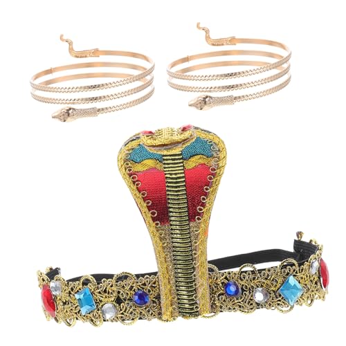 HAWILLOSCH 1 Satz Schlangen-stirnband-armband Goldenes Schlangenarmband Kostüm Schmuck Requisiten Für Schlangenhaarbänder Medusa-schlangen-stirnband Perlen Kopfbedeckung Tarot Polyester HAWILLOSCH 1 Satz Schlangen-stirnband-armband Goldenes Schlangenarmband Kostüm Schmuck Requisiten Für Schlangenhaarbänder Medusa-schlangen-stirnband Perlen Kopfbedeckung Tarot Polyester von HAWILLOSCH