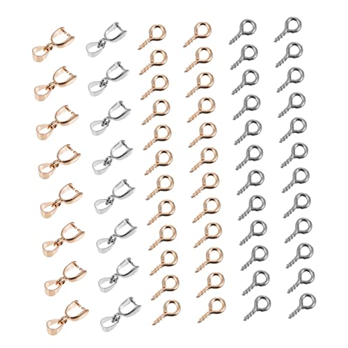 HAWILLOSCH 1 Satz Verschlusshaken Mit Gewinde Drinnen Klauenverschlüsse Kleine Ösenschraube Eye-pin-haken Ösenschraube Selber Machen Augenschraube Ösenschraube Für Schmuck Legierung von HAWILLOSCH