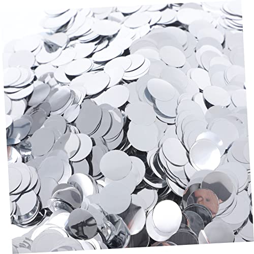 HAWILLOSCH Konfetti 1 Satz Papier Werfen Frohes Neues Jahr Konfetti Weihnachtskonfetti Runden Kreis Jahrestag Hochzeitsdeko Geburtstagsfeier Konfetti Party Konfetti Aluminiumfolie Silver von HAWILLOSCH