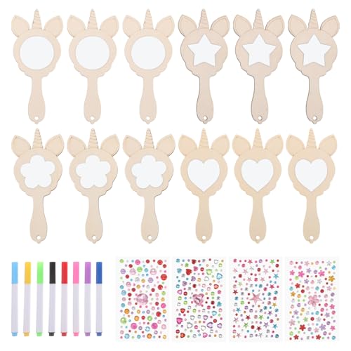 HAWILLOSCH 1 Set Holzspiegel Für DIY -malerei Und Herstellung Von Holzspiegeln Holzspiegel Handgefertigter Spiegel Malerei Spiegel Handheld -spiegel Für Make -up von HAWILLOSCH