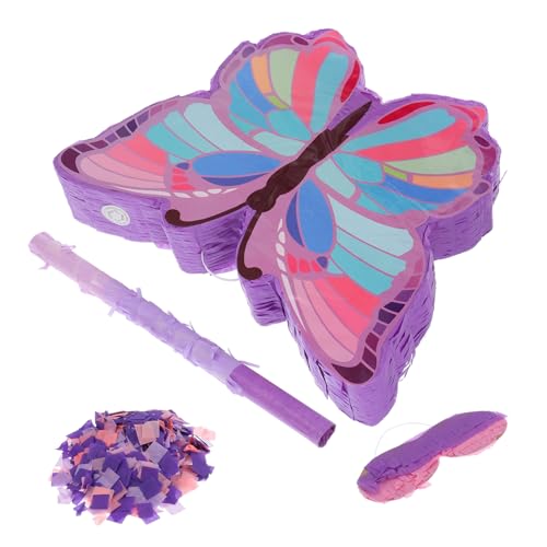HAWILLOSCH 1satz Butterfly Piñata Mit Stick Für Mädchengeburtstag Charmante Bunte Dekoration Für Schmetterlingsthema-partys Mit Süßigkeitenfüllung Und Spaß Beim Zerschlagen von HAWILLOSCH