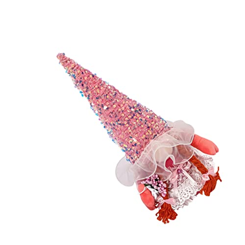 HAWILLOSCH 1 Stück Hochzeitspuppendekorationen Hochzeitsdekor Hochzeitszwergpuppe Gesichtslose Puppe Ornament Zwergpuppe Ornament Zwergpuppe Wohnkultur Rosa Tuch von HAWILLOSCH