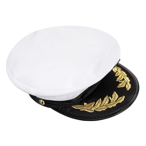 HAWILLOSCH 1 Stück Matrosenhut Kappe Matrosenmütze weiß rosa Matrosenmütze Matrosenkostüm Mütze -Matrosen-Hüte Kapitäne matrosenmützen white cap Marinehut Admiral Hut allgemeiner Hut von HAWILLOSCH