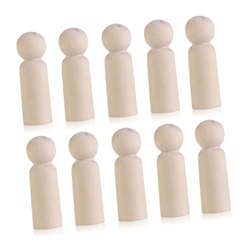 HAWILLOSCH 10 Stück DIY Holzfiguren Teilig Unlackierte Holzpuppen für Hochzeitstorte Basteln und Partydekoration Personalisierbare Figuren für Kreative DIY Projekte von HAWILLOSCH