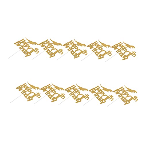 HAWILLOSCH 10 Stück Geburtstagstorte einfügen Goldrand Geburtstagsfeierdekorationen für Thema Dinosaurier Golddekor entzückende Kuchenfahnen praktischer Tortenschmuck Papier Golden HAWILLOSCH 10 Stück Geburtstagstorte einfügen Goldrand Geburtstagsfeierdekorationen für Thema Dinosaurier Golddekor entzückende Kuchenfahnen praktischer Tortenschmuck Papier Golden von HAWILLOSCH