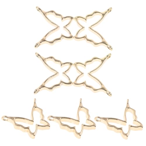 HAWILLOSCH 10 Stück Offene Metall Bezel Anhänger für Schmuckherstellung Diy Schmuckzubehör mit Schmetterlingsmuster Langlebige für Designs von HAWILLOSCH