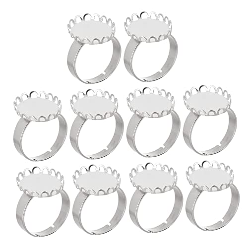 HAWILLOSCH 10 Stück Ringhalter Aus Edelstahl Handwerk Herstellung Für Einfach Materialien Klein Schlüssel Ringbasiseinstellung Ringeinstellung Ringbasis Leer Stahlbasis Rostfreier Stahl von HAWILLOSCH