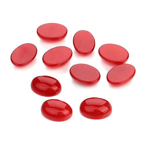 HAWILLOSCH 10 Stück Schmuck Zeit Accessoires Felsen Ovale Steincabochons Cabochons Aus Stein Kits Zur Schmuckherstellung Edelsteine Achat Patch Hochzeit Bausätze Objekt Poliert Reiz Rot von HAWILLOSCH