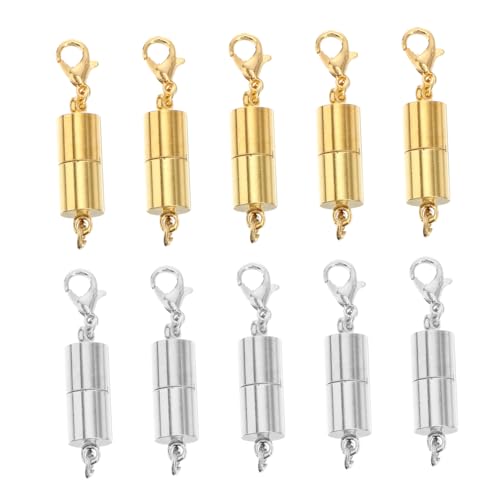 HAWILLOSCH 10 Stück Teiliges Magnetverschluss für Schmuck Goldene und Stählerne Kettenverlängerungen Sicherer Halt und Einfache Handhabung für Armbänder HAWILLOSCH 10 Stück Teiliges Magnetverschluss für Schmuck Goldene und Stählerne Kettenverlängerungen Sicherer Halt und Einfache Handhabung für Armbänder von HAWILLOSCH