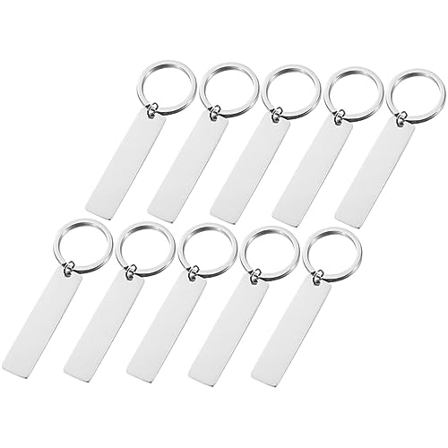 HAWILLOSCH 10 Stück Teiliges Schlüsselanhänger Blank Gravierbare Rechteckige Schlüsselringe mit Glatter Oberfläche DIY Personalisierbare Schlüsselanhänger Anhänger für Kreative Gestaltung HAWILLOSCH 10 Stück Teiliges Schlüsselanhänger Blank Gravierbare Rechteckige Schlüsselringe mit Glatter Oberfläche DIY Personalisierbare Schlüsselanhänger Anhänger für Kreative Gestaltung von HAWILLOSCH