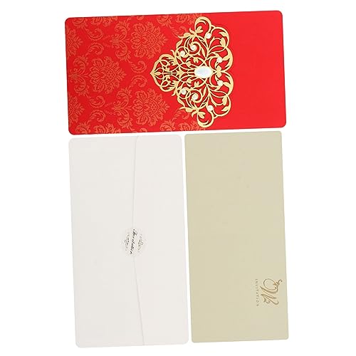 HAWILLOSCH 10 Stück Umschlag hohle Einladung geldumschläge briefumschlag Hochzeitseinladungskarten wedding invitations hohle Hochzeitskarte Einladungskarten zur Hochzeit Spezialpapier rot von HAWILLOSCH