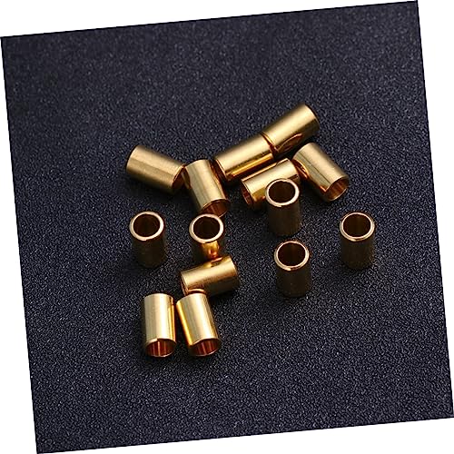 HAWILLOSCH 100 Stück DIY Schmuckperlen Runde Rohrperlen Kupfer Spacer Perlen mit Großem für Armband Halskette Basteln Zubehör für Schmuckherstellung von HAWILLOSCH