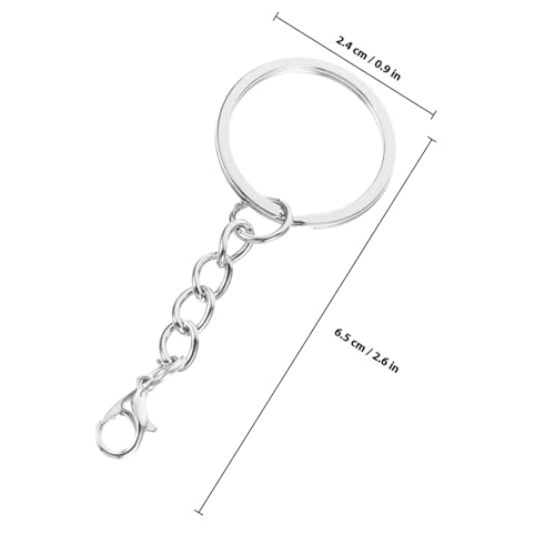 HAWILLOSCH 100 Stück Teiliges Metall Schlüsselanhänger mit Robustem Karabinerhaken Flach Langlebige Schlüsselringe zum Anhängen von Schlüsseln Taschen und Zubehör für DIY und Geschenkideen von HAWILLOSCH
