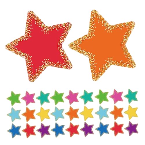 HAWILLOSCH 108 Blatt Teiliges Stern Ausschnitt Bastelpapier mit Farbigem Rand Robuste Schnittpapier Karten für Pinnwand Dekoration DIY Handwerk Klassenzimmer Gestaltung Klebepunkten von HAWILLOSCH