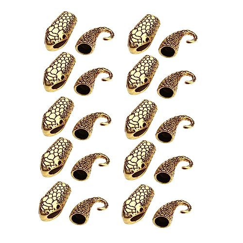 HAWILLOSCH 10Paare Schlangenkopf Schmuckverschlüsse DIY Armband und Halsketten Verschlüsse Antik Goldene Legierung für Schmuckherstellung Elegant und Traditionell von HAWILLOSCH