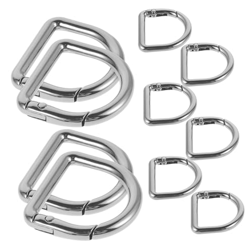 HAWILLOSCH 10Stücke Metall D Ring Federschnallen Halbkreis Druckknopf für Taschen Rucksäcke und Schlüsselanhänger Hochwertige Verbindungselemente für DIY Projekte von HAWILLOSCH