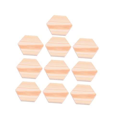 HAWILLOSCH 10Stücke Polygonale Holzblöcke Hochwertigem Kiefernholz DIY Holzbrett für Handwerksprojekte Vielseitig Einsetzbar von HAWILLOSCH