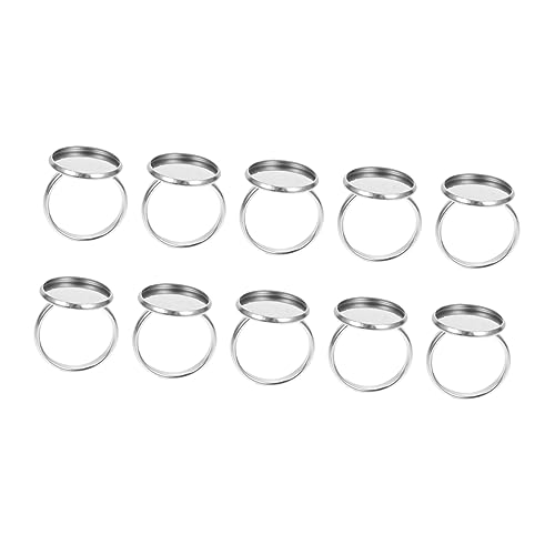 HAWILLOSCH 10Stücke Ringbasis Teiliges Verstellbare Ringrohlinge für Schmuckherstellung Langlebiges und Sicheres Material für DIY Projekte Innenmaß von HAWILLOSCH