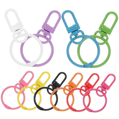 HAWILLOSCH 10Stücke Schlüsselschnalle Langlebige Schlüsselanhänger Clips mit Drehgelenk für Schlüsselorganisation und DIY Projekte Sicherer Halt für Schlüssel von HAWILLOSCH