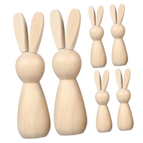 HAWILLOSCH 10Stücke Unvollendete Holzkaninchen Puppen DIY Bastelspielzeug Für Wohnkultur Und Handwerk Zum Bemalen Und Dekorieren Für Ostern Und Feiertage HAWILLOSCH 10Stücke Unvollendete Holzkaninchen Puppen DIY Bastelspielzeug Für Wohnkultur Und Handwerk Zum Bemalen Und Dekorieren Für Ostern Und Feiertage von HAWILLOSCH