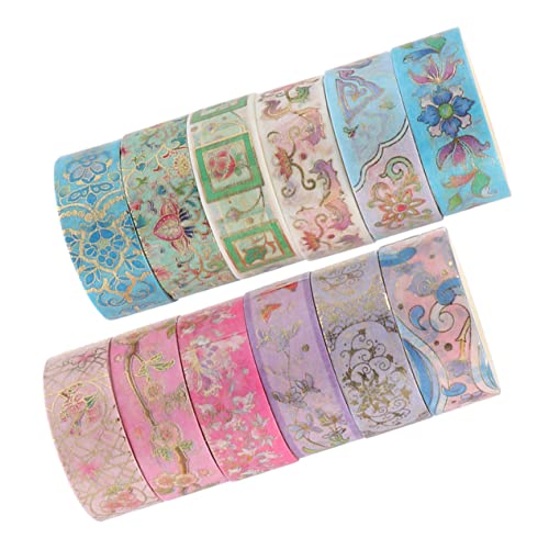 HAWILLOSCH 12 Rollen Heißpräge-Washi-Tape Aufkleber Scrapbooking Washi Tape Washi DIY Bastelband Scrapbook-Klebebänder selber machen Washi-Tape für Scrapbooking Flüsterpapier HAWILLOSCH 12 Rollen Heißpräge-Washi-Tape Aufkleber Scrapbooking Washi Tape Washi DIY Bastelband Scrapbook-Klebebänder selber machen Washi-Tape für Scrapbooking Flüsterpapier von HAWILLOSCH