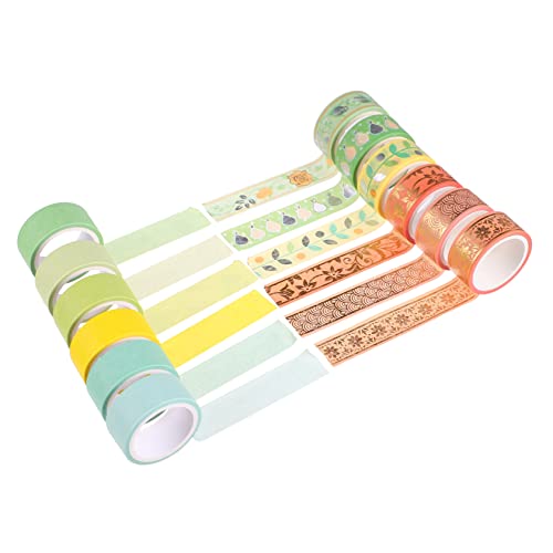 HAWILLOSCH 12 Rollen Heißpräge-Washi-Tape klebriges Papierband dekoratives Klebeband für DIY dekoratives klebeband für einklebebuch Scrapbooking-Klebeband Einklebeband aus Papier Gelb von HAWILLOSCH