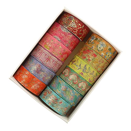 HAWILLOSCH 12 Rollen Papierbanddekorationsset Klebstoff Sammelalbum Scrapbooking süßes Band Blumen- Scrapbook-Washi-Tape dekoratives Klebeband zum Basteln Washi Tape Blumenbänder Blumenband von HAWILLOSCH