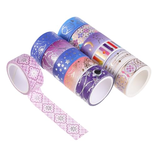 HAWILLOSCH 12 Rollen Scrapbooking-Dekorationszubehör dekoratives Klebeband für DIY dekoratives Klebeband für Sammelalbum DIY Washi Tape dekoratives klebeband für einklebebuch Papier Violett von HAWILLOSCH