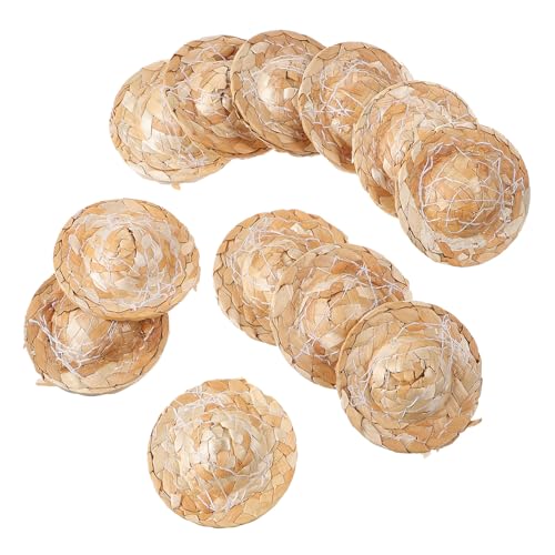 HAWILLOSCH 12 Stück Teiliges Mini Strohhut Handgefertigt Geflochtene Puppenhüte für DIY Basteln Dekorationen Weitkrempige Kappen für Puppen für Party und Handwerksprojekte HAWILLOSCH 12 Stück Teiliges Mini Strohhut Handgefertigt Geflochtene Puppenhüte für DIY Basteln Dekorationen Weitkrempige Kappen für Puppen für Party und Handwerksprojekte von HAWILLOSCH