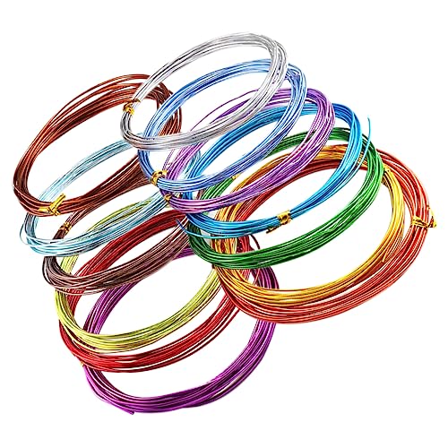 HAWILLOSCH 12Rollen Aluminium Schmuckdraht Biegsamer Basteldraht für DIY Armbänder und Anhänger pro Farben für Perlenschmuck und Kreative von HAWILLOSCH